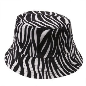 Zebra Printed / Black Reversible Bucket Hat